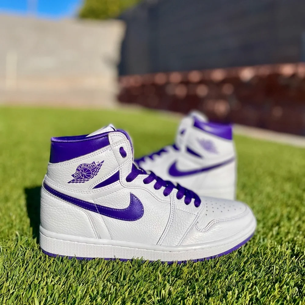 Jordan Women's Athletic Shoes - White and Purple - Picture 7 of 8